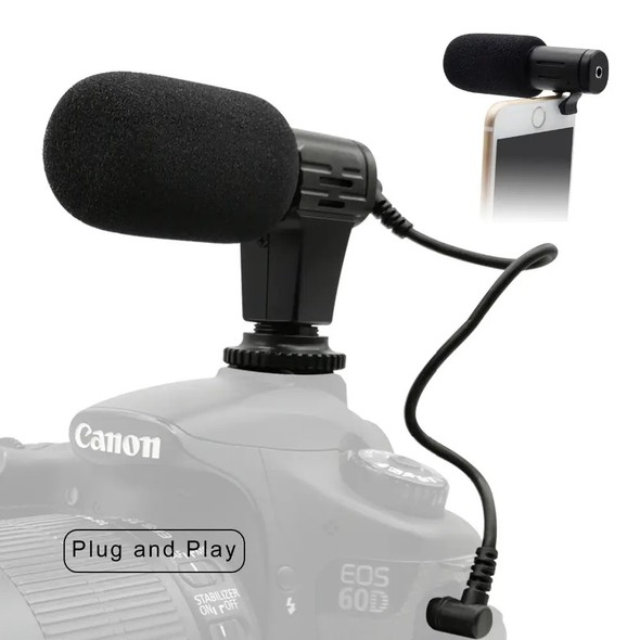 Універсальний мікрофон Mamen MIC 06 для камер та смартфонів