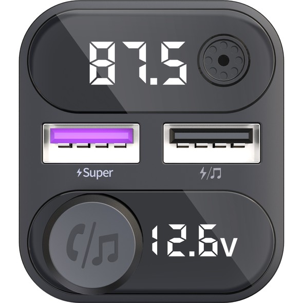 FM-трансмиттер Inspire C37 MP3 2xUSB 12-24V Black