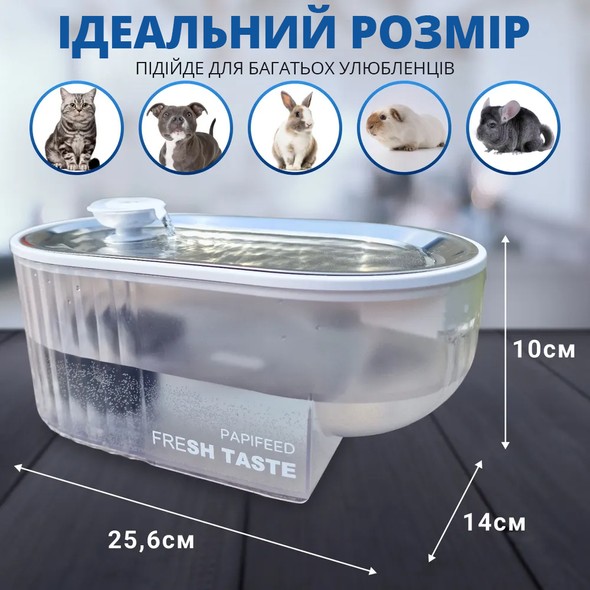 Автоматическая поилка фонтан PAPIFEED для собак и кошек 2.5л