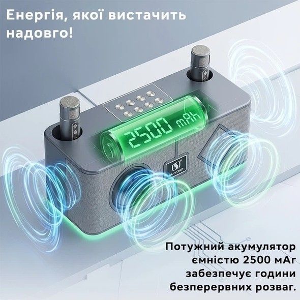 Портативна караоке-система YS-215 silver blue YS-215-silver фото