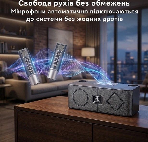 Портативна караоке-система YS-215 silver blue YS-215-silver фото