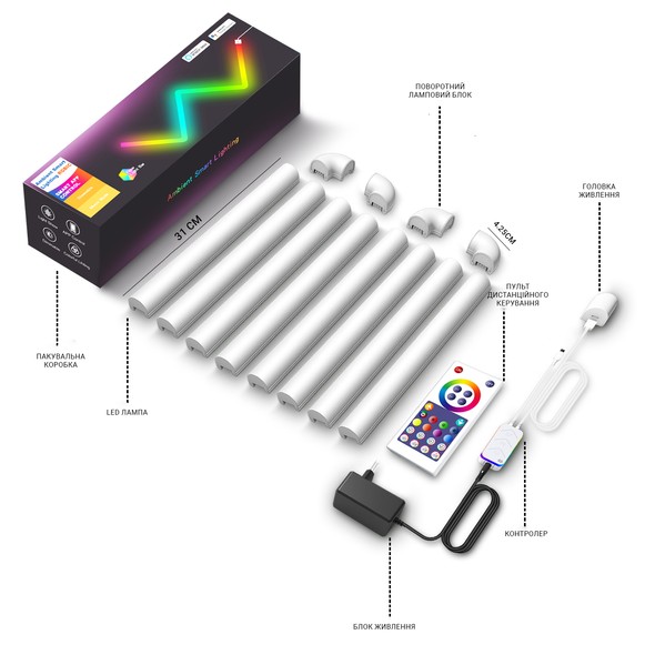 Розумні настінні LED панелі INSPIRE SLX06-8 180LED
