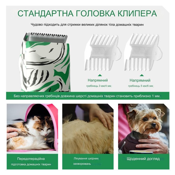 Машинка для стрижки тварин NOTTY L-TMJ1 з керамічними ножами тример для собак котів 3 Вт
