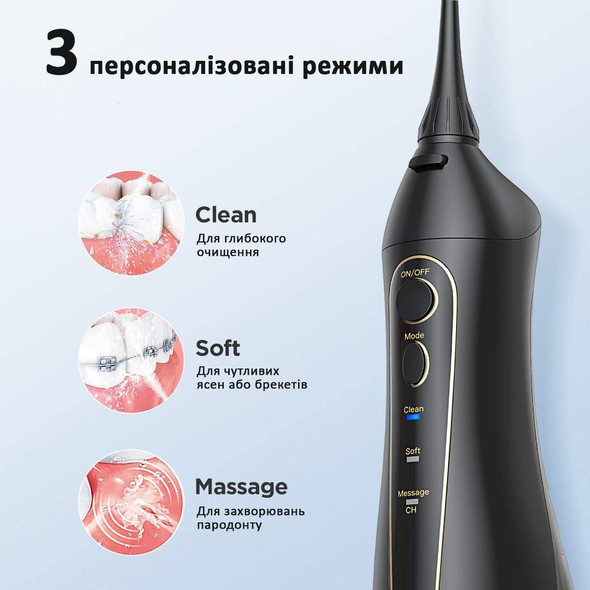 Насадки для ирригатора Fairywill F5020E Black 4шт