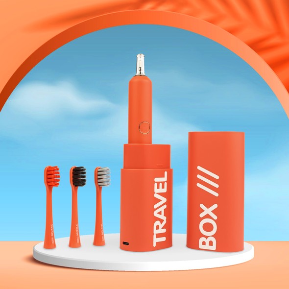 Электрическая зубная щетка Xiaomi ShowSee D2 персиковая + футляр SS-D2Travel-Peach фото