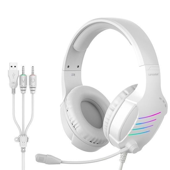 Наушники Langsdom с RGB-подсветкой для геймеров HCG07-G7-White HCG07-G7-White фото