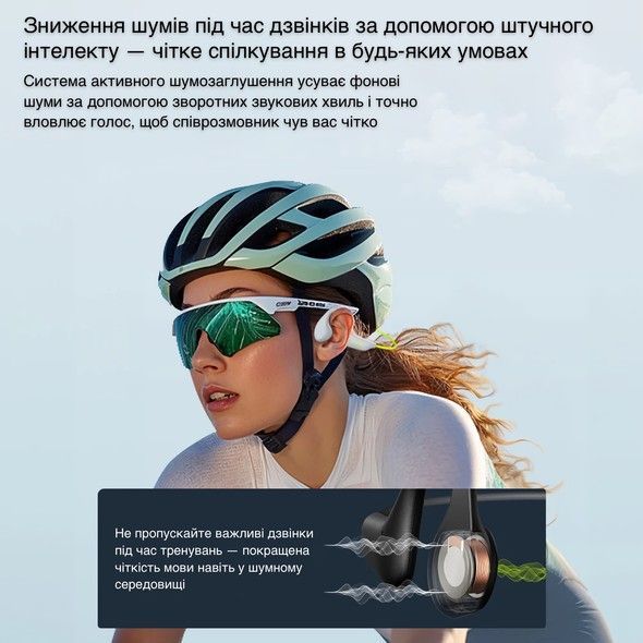 Наушники Langsdom с костной проводимостью BE20 Grey-Green BE20-g фото