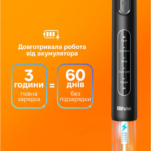 Електрична зубна щітка Bitvae BV R1 black BITR1bl фото