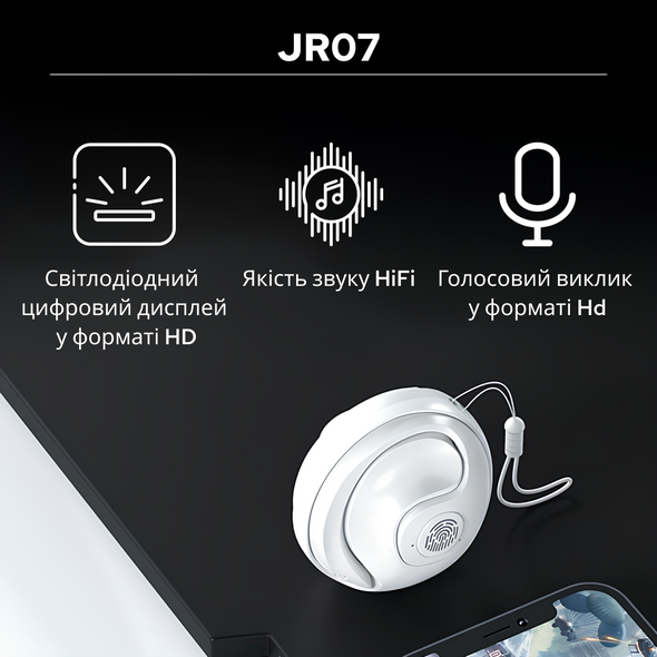 Беспроводные накладные наушники JR07 white JR07w фото