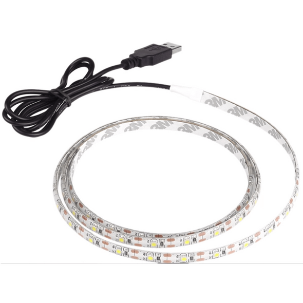 Світлодіодная LED стрічка 1м 60діодів USB живлення від мережі, ноутбука, powerbank нейтральне свічення J1M60-N фото