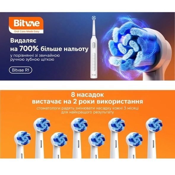 Електрична зубна щітка Bitvae BV R1 white BITR1wh фото