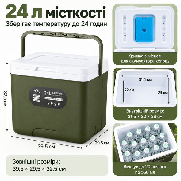 Автомобільний термобокс Inspire I-24L Green