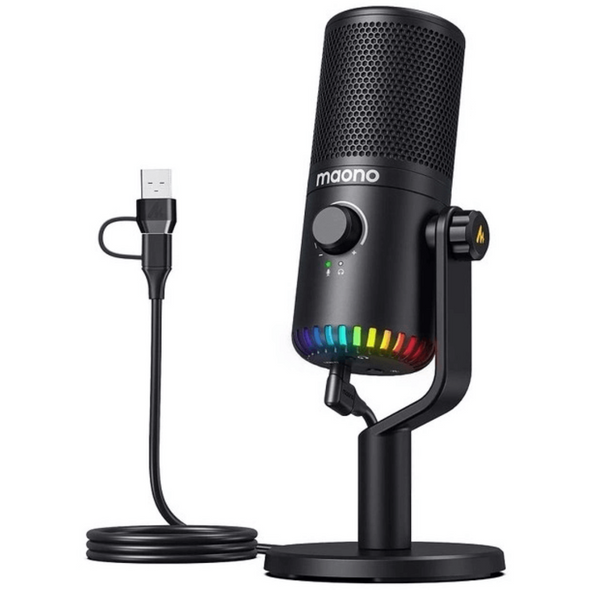 Микрофон конденсаторный Maono DM30 с RGB-подсветкой Черный (DM30-black) DM30B фото