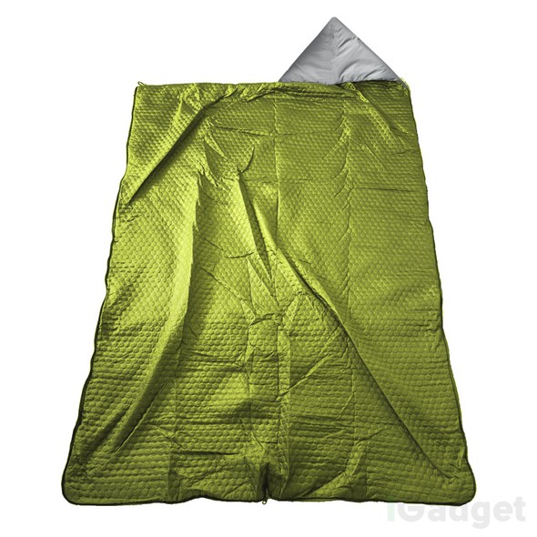 Влагостойкий спальный мешок-одеяло INSPIRE с капюшоном, Серый wsm-2 фото