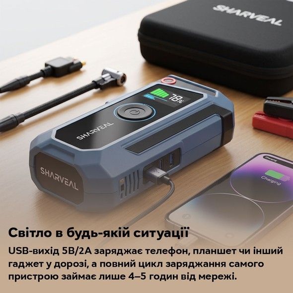 Пускозарядний пристрій Inspire TM16KA 12 В 8000 мА&middot;год компресор USB-зарядка LED-ліхтарик сумка (TM16KA)
