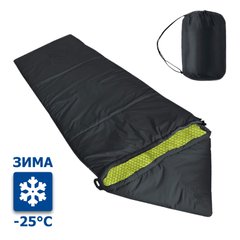 Зимний водоотталкивающий спальный мешок-одеяло ACTION с капюшоном, Чёрный