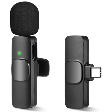 Беспроводной петличный микрофон Onedery для Android(Type-C) с интеллектуальным шумоподавлением 80 мАч, Черный