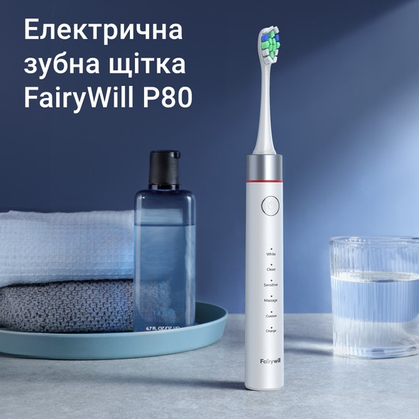 Электрическая зубная щетка Fairywill P80 White FWP80WH фото