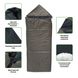 Влагостойкий спальный мешок-одеяло INSPIRE с капюшоном, Коричневый wsm-3 фото 3