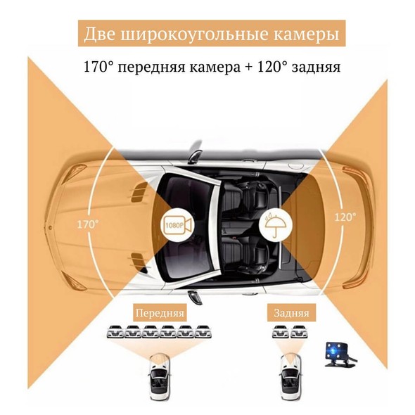 Автомобильный видеорегистратор-зеркало Zimtop 1080p с камерой заднего вида Серебристый blckbx_1 фото