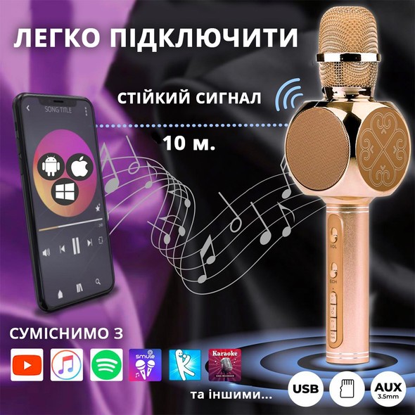 Бездротовий караоке мікрофон Magic Karaoke YS-63 Gold  YS-63 фото