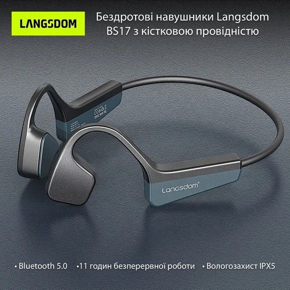 Навушники Langsdom з кістковою провідністю BS17 Black BS17 фото