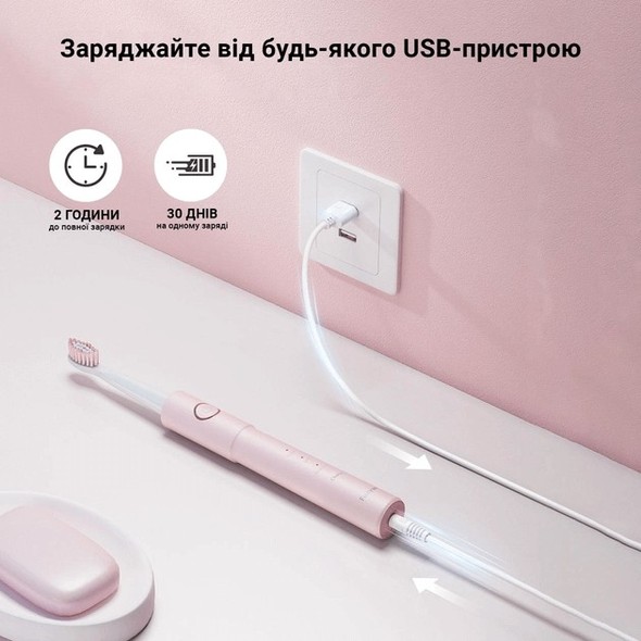 Набір електричних зубних щіток Fairywill E11 pink+black E11-P-B фото