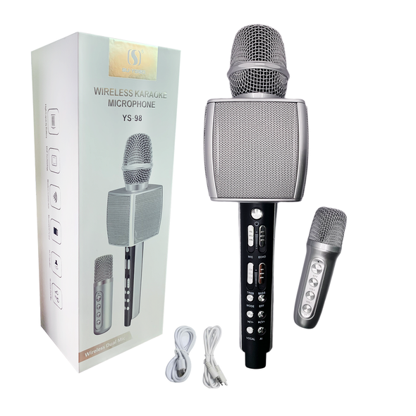 Беспроводной караоке микрофон Magic Karaoke YS-98 Pro silver