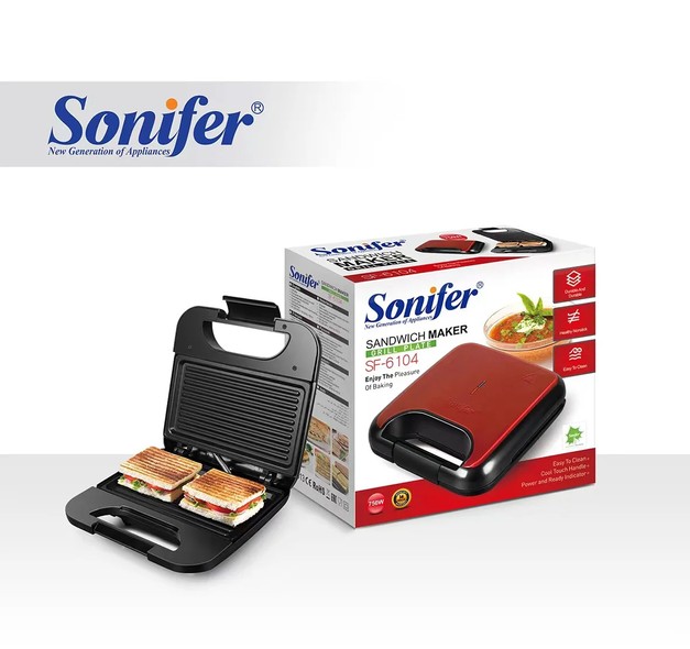 Бутербродниця Sonifer SF-6104 750 Вт Red SF-6104 фото