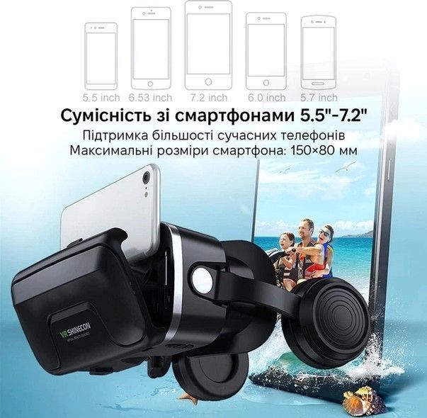 Очки-шлем виртуальной реальности Shinecon VR SC-G04DEA black + джойстик Shinecon B01SC (SC-G04EA+SC-B01) SC-G04EA+SC-B01 фото