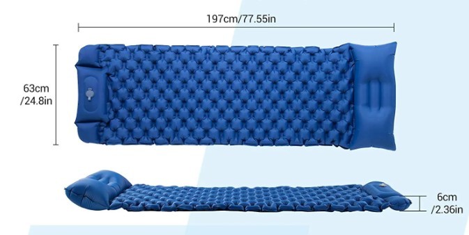 Надувний килимок для кемпінгу Inspire Блакитний HMR-CSP01BL фото