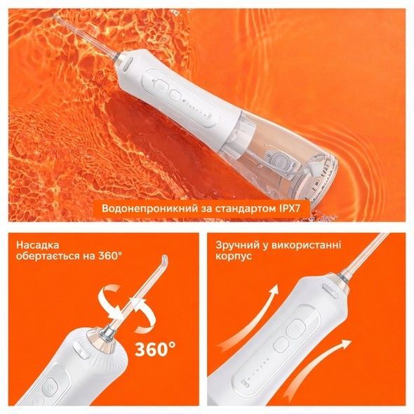 Іригатор INSPIRE F6 White, 5 насадок ins-ir-f6-5noz-white фото