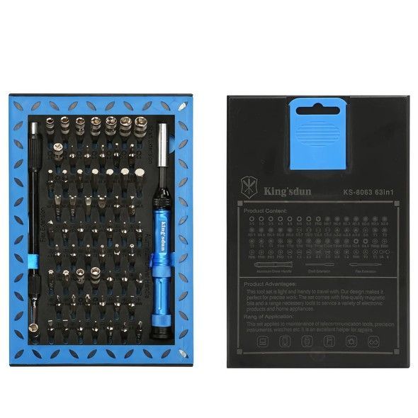 Набор отверток King'sdun 63 в 1 Blue (KS-8063)